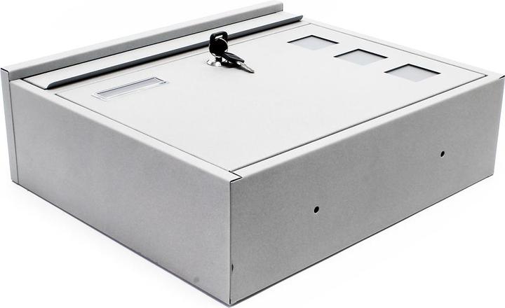 Produktbild Wiltec Briefkasten V12 Stahl 360x105x315mm Schloss Namensschild Postkasten
