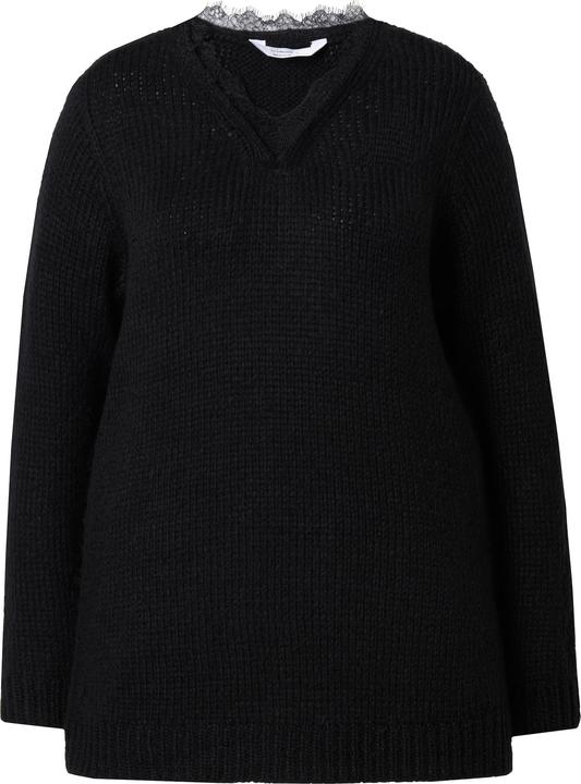Produktbild Miamoda Pullover, Classic Fit, Grobstrick, Ausschnitt mit Spitze (56)