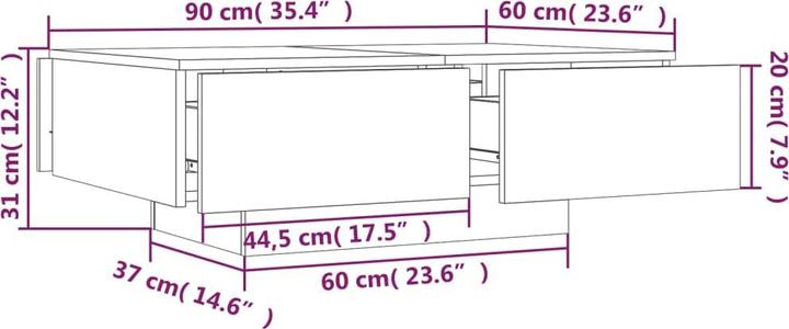 Actual product image vidaXL Matthew (90 x 90 x 28 cm)