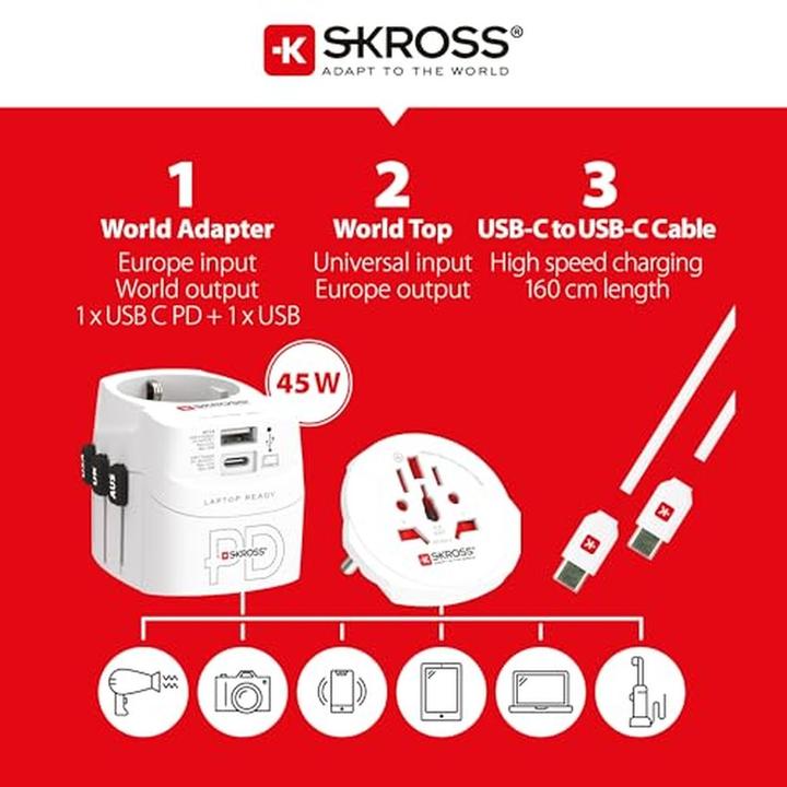 Produktbild Skross PRO Light USB AC45PD World