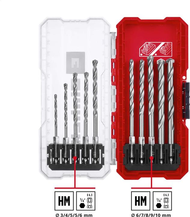 Actual product image Einhell 108743 Tool steel masonry twist drill bit set 10 pieces 3 mm, 4 mm, 5 mm (3 mm, 4 mm, 5 mm, 6 mm, 7 mm, 8 mm, 9 mm, 10 mm)