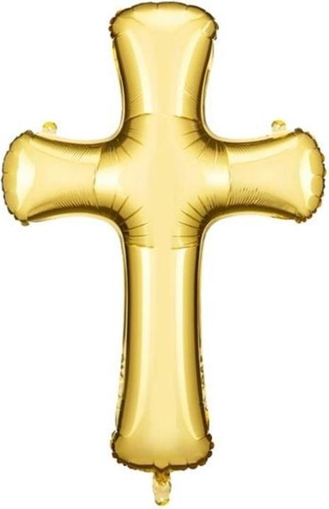 Actual product image Partydeco Gold foil balloon cross, 103.5 x 74.5 cm (1x)
