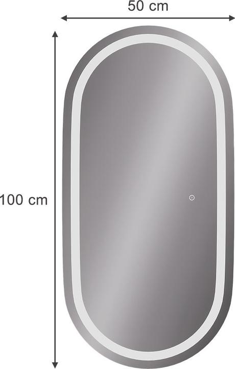 Produktbild Vicco Badezimmerspiegel Miral, Glas, 50 x 100 cm mit Frontlight Beleuchtung