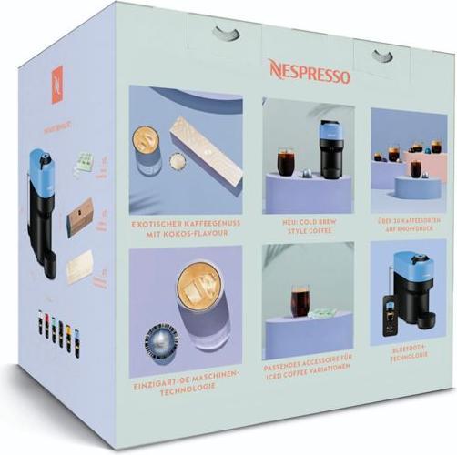 Produktbild De'Longhi DeLonghi ENV 90.A Vertuo pop Cold Coffee Starter Kit, blau (NESPRESSO Vertuo)