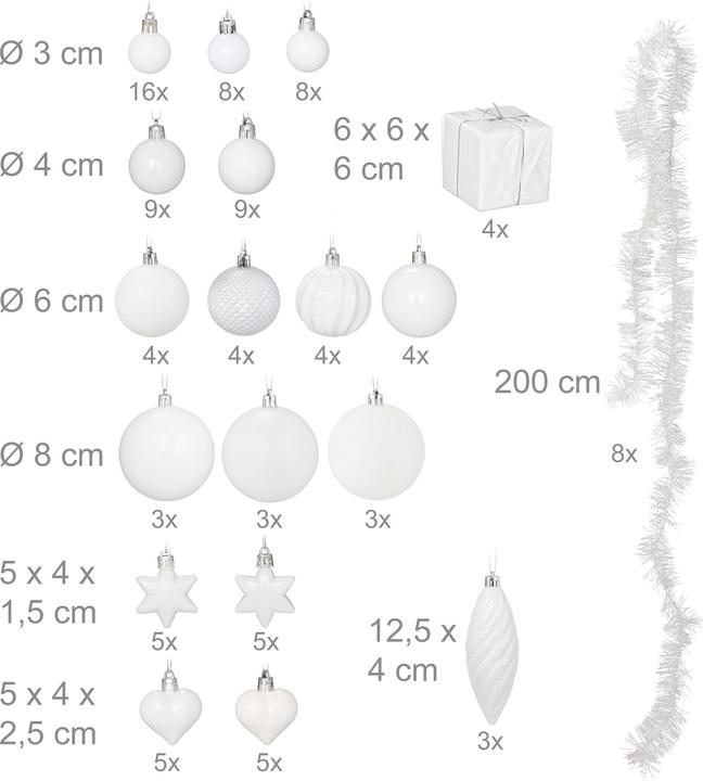 Image du produit Relaxdays 110x boules-de-Noël (110 -pièce)