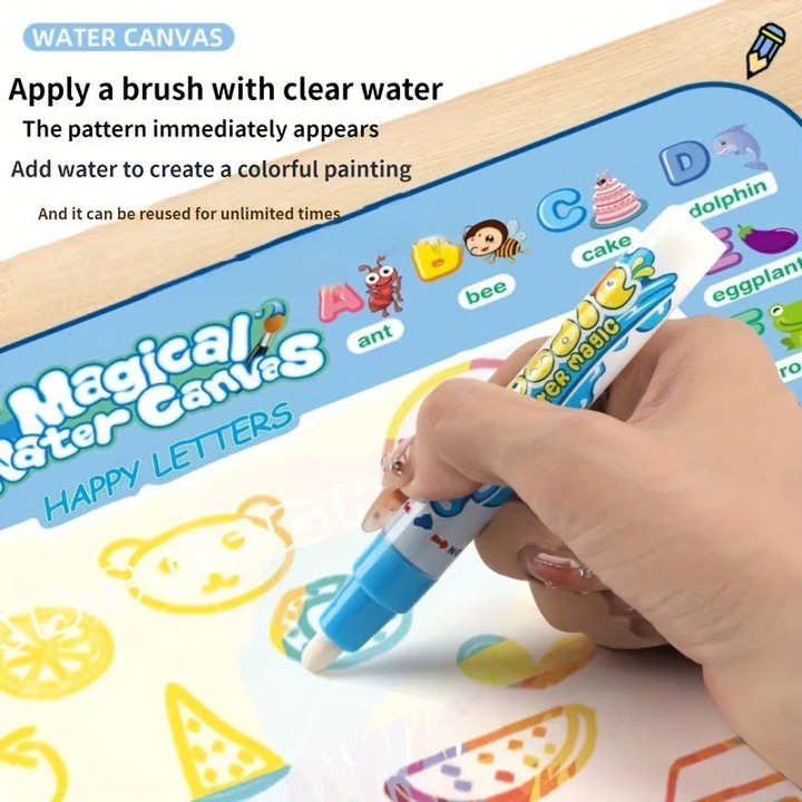Immagine prodotto Activity Board 100x80CM Tappetino magico da disegno ad acqua per colorare e scarabocchiare con penne magiche