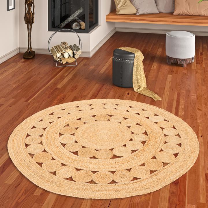Produktbild Pergamon Naturfaser Teppich Jute Salsa Trend Rund (200x200 cm)