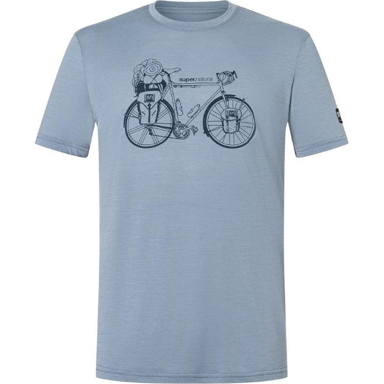 Super Natural, Uomini, Maglietta sportiva, Wander Wheel Tee (M), Blu, M