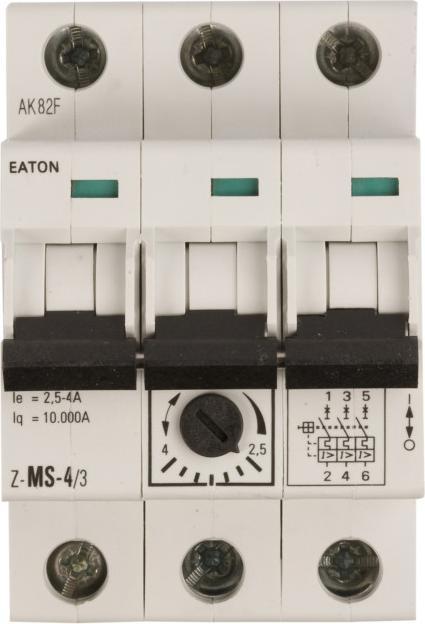Actual product image Eaton Motor protection switch, 2.5-4 A, 3p 248409