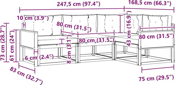 Produktbild vidaXL Outdoor-Sofa