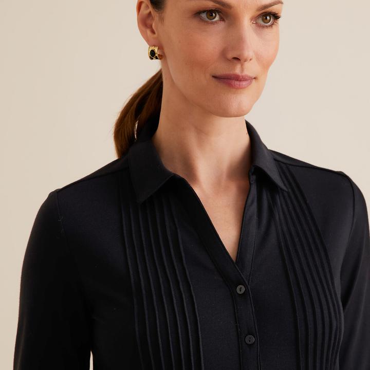 Actual product image Anne Weyburn Long-sleeved blouse shirt with polo collar (46)