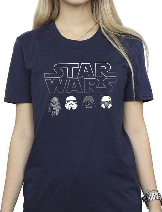 Actual product image Star Wars Womens/Ladies Character Heads Cotton Boyfriend T-Shirt (S)