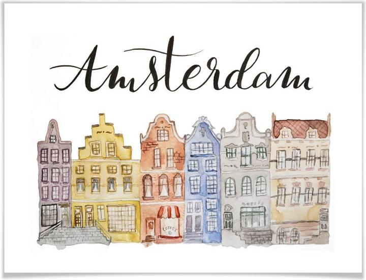 Immagine prodotto Trenddeko Skyline di Amsterdam - Acquerello (50 x 40 cm)