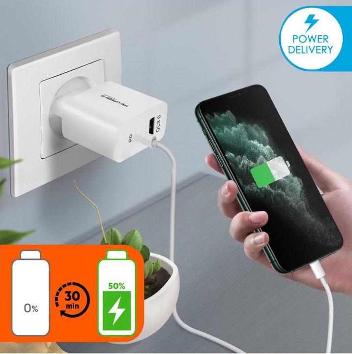 Image du produit Akashi 38W double USB-A QC 3.0 + USB-C PD (20 W, 1 portion)