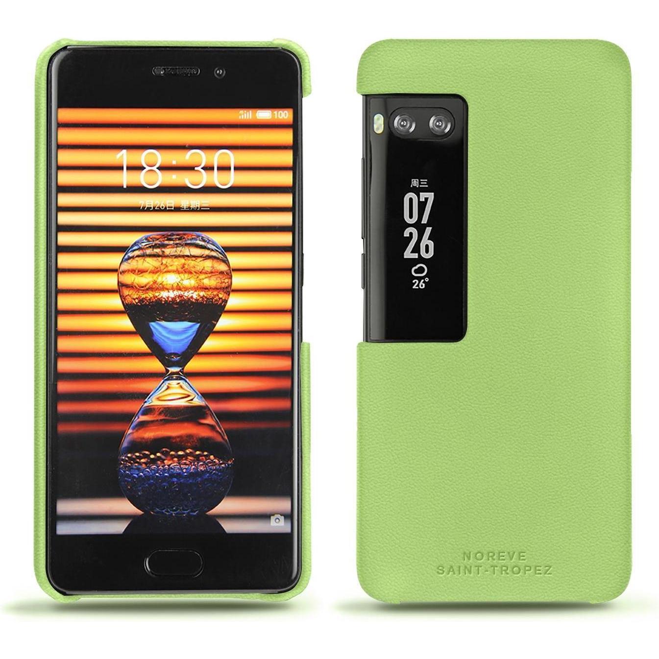 Noreve Lederschutzhülle (Meizu Pro 7 Plus), Smartphone Hülle, Grün