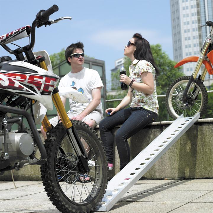 Actual product image Wiltec 2x loading ramp scooter ramp ATV Quad portable aluminium 192cm 364kg (75.6x6.6 inches 800lbs)