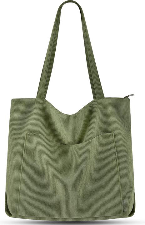 Produktbild Only-Bags.Store cord Tasche Umhängetasche mit Reissverschluss, Gross Shopper Tasche Tote Bag Handtasche