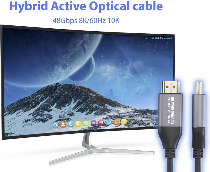 Immagine prodotto SpeaKa Professional HDMI / Glasfaser Anschlusskabel HDMI-A Stecker, HDMI-A Steck (30 m)