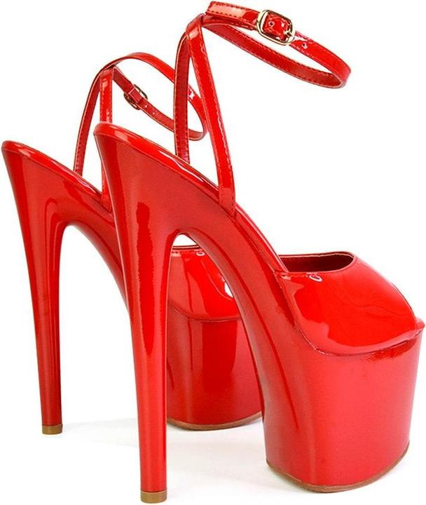 Actual product image XY London Womens/Ladies Sunshine Patent Strappy Platform High Heels (41)