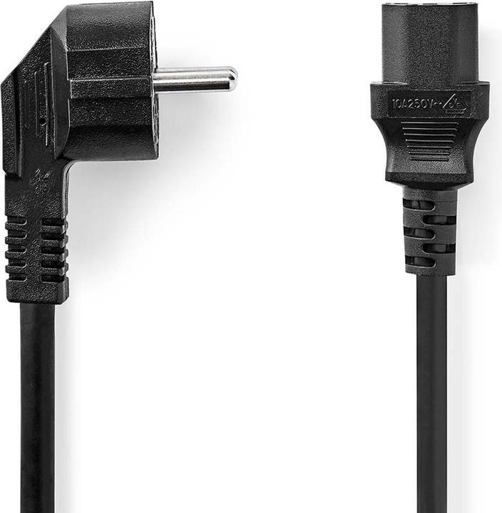 Produktbild Nedis Stromkabel | Schutzkontaktstecker | IEC-320-C13 | Abgewinkelt | Gerade | Vernickelt | 5.00 m | (5 m)