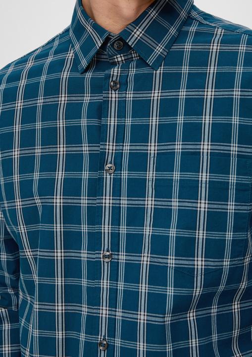 Produktbild s.Oliver Hemd Slim: Karohemd aus Popeline (S)