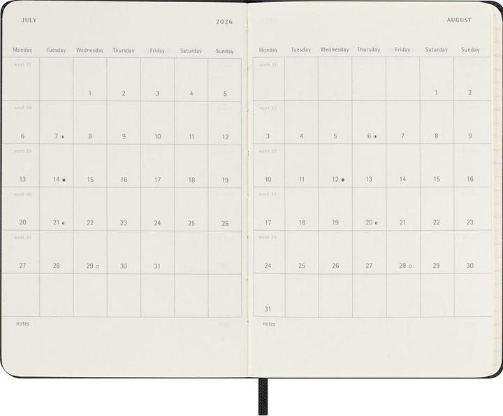 Image du produit Moleskine Agenda de poche Hard Cover Weekly (9 x 14 cm, Anglais)