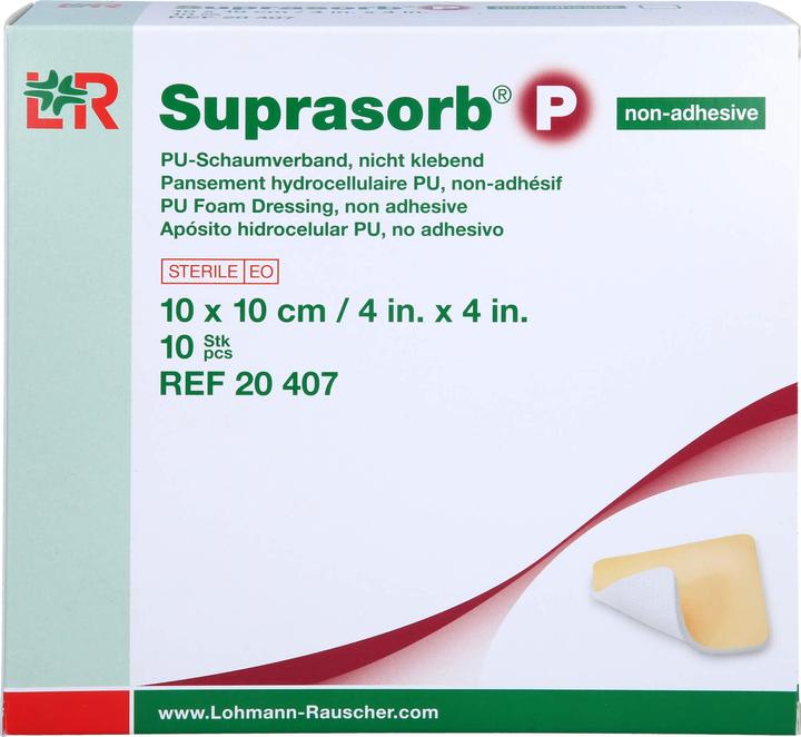 Lohmann & Rauscher Suprasorb P PU-Schaumverb.10x10 cm nicht klebend, 10 St VER