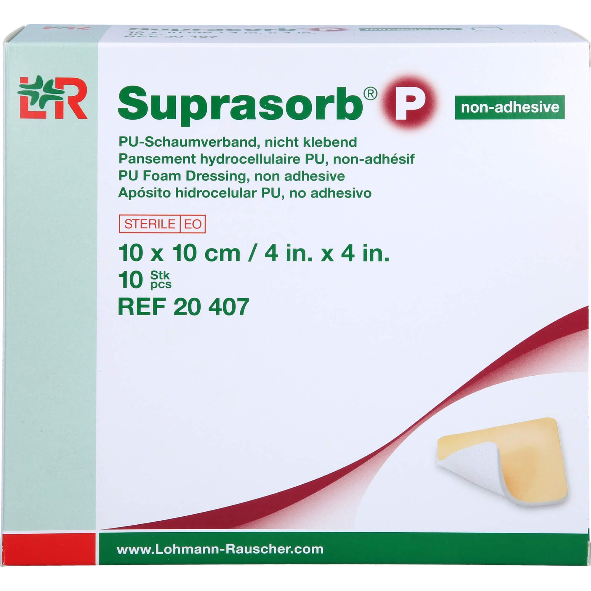 Lohmann & Rauscher, Verbandsmaterial, Suprasorb P PU-Schaumverb.10x10 cm nicht klebend, 10 St VER