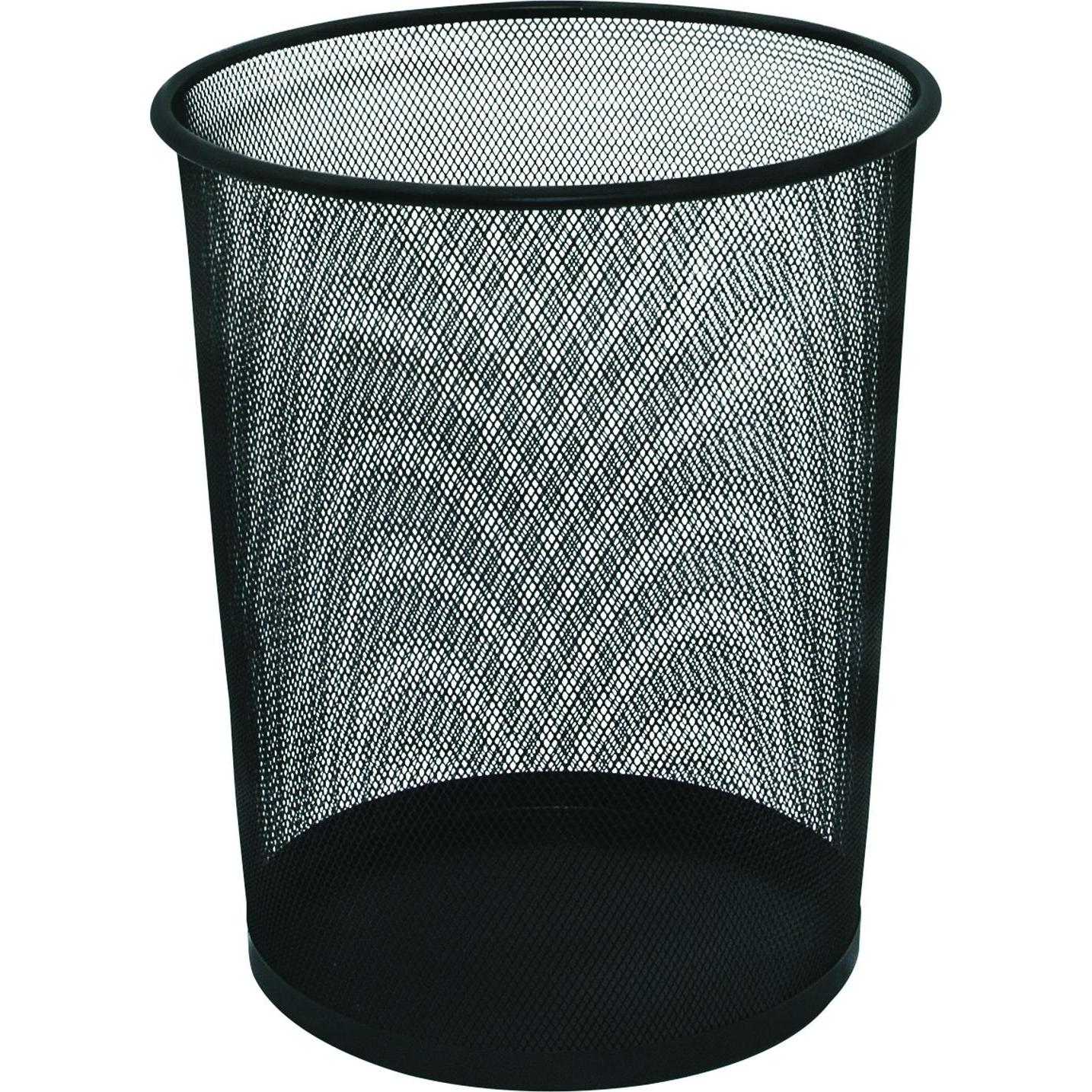 Q-Connect Stahlpapierkorb 19 Liter, Abfalleimer, Schwarz