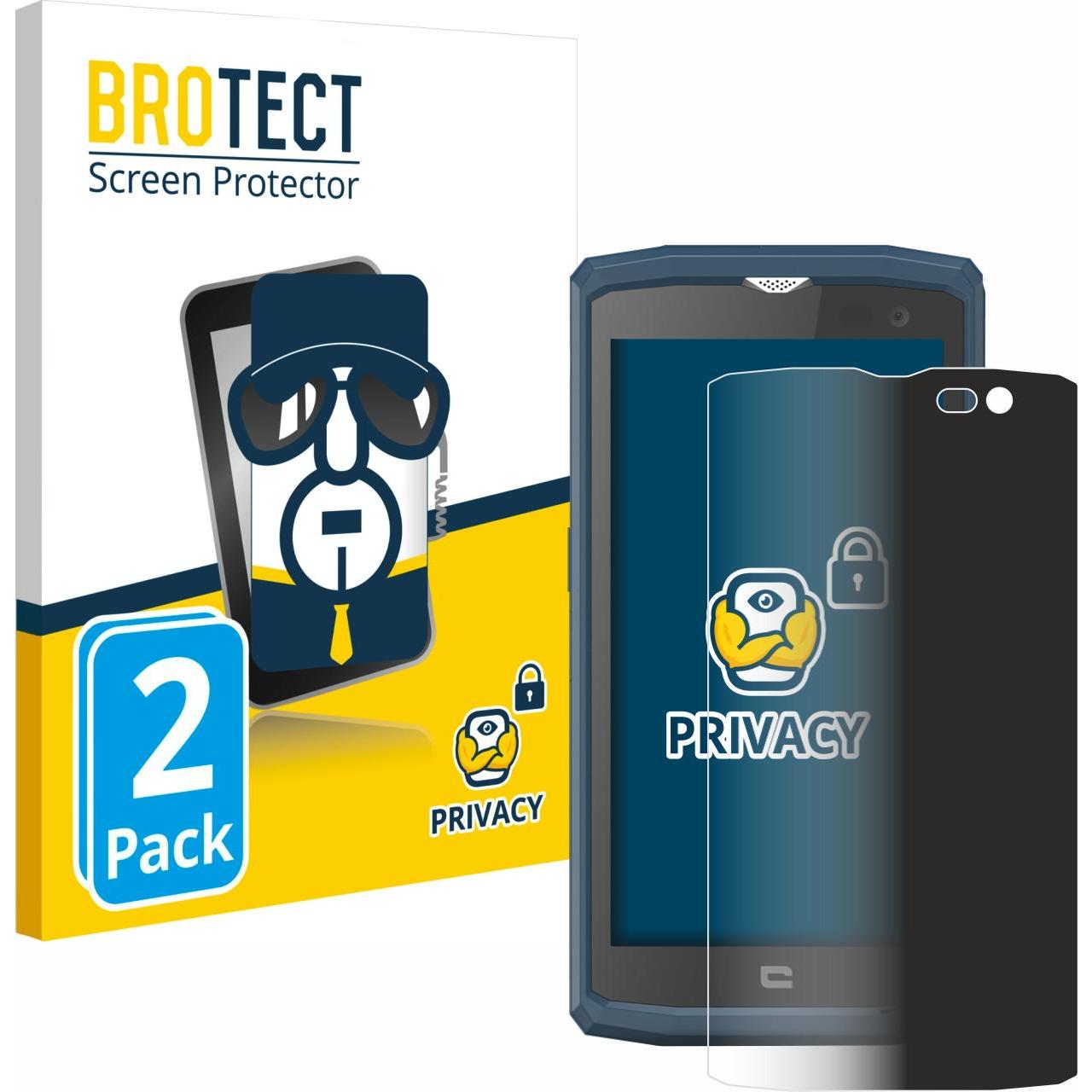 BROTECT Sichtschutzfolie Anti-Spy Privacy Folie Blaulicht-Schutz (2 Stück, Crosscall Core X3), Smartphone Schutzfolie, B...