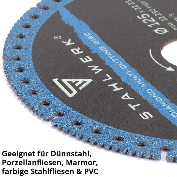 Produktbild Stahlwerk Diamant Trennscheiben 3er Set Universal Sägeblatt 125 x 22,23 mm