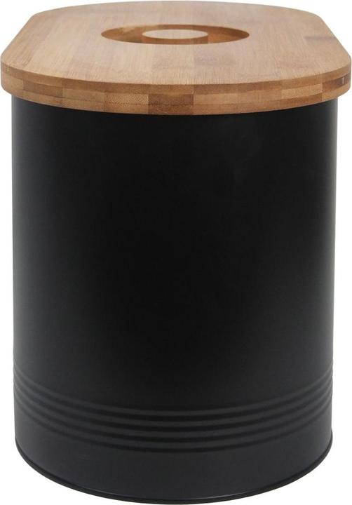 Actual product image neuetischkultur Bread Bin Black with Wooden Lid