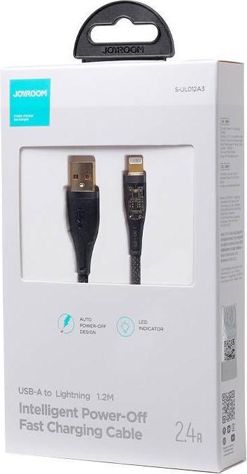 Produktbild Joyroom S-UL012A3 2.4A USB-A to Lightning Intelligent Power-Off Fast Charging Cable 1.2m-Black (1.20 m, USB 2.0)