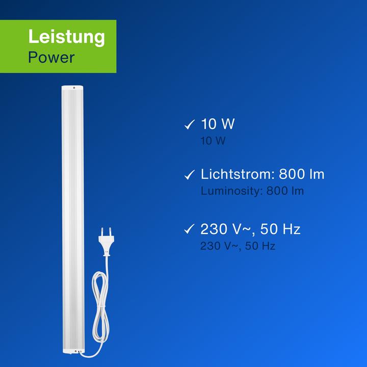Produktbild REV LED-Unterbauleuchte Alu, 10W, 3000K, 800lm, warmweiss, IP20, 60 cm (800 lm)