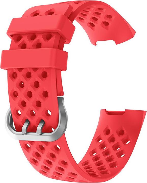 Produktbild Cover-Discount Fitbit Charge - Silikon Sportarmband gelöchert rot (Silikon, Charge 3, Charge 4)