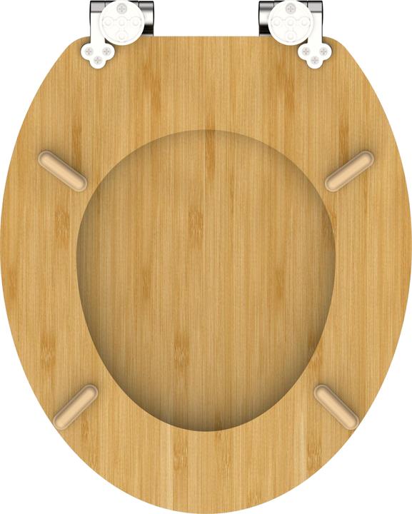 Actual product image Schütte WC seat WC seat NATURAL BAMBOO Bamboo soft-close mechanism 81101-A Brown
