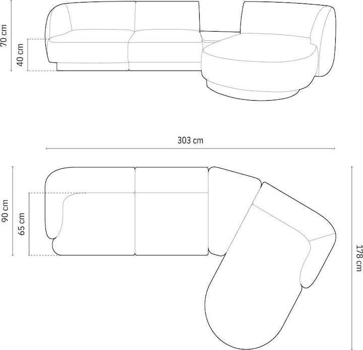303 x 178 x 70 cm