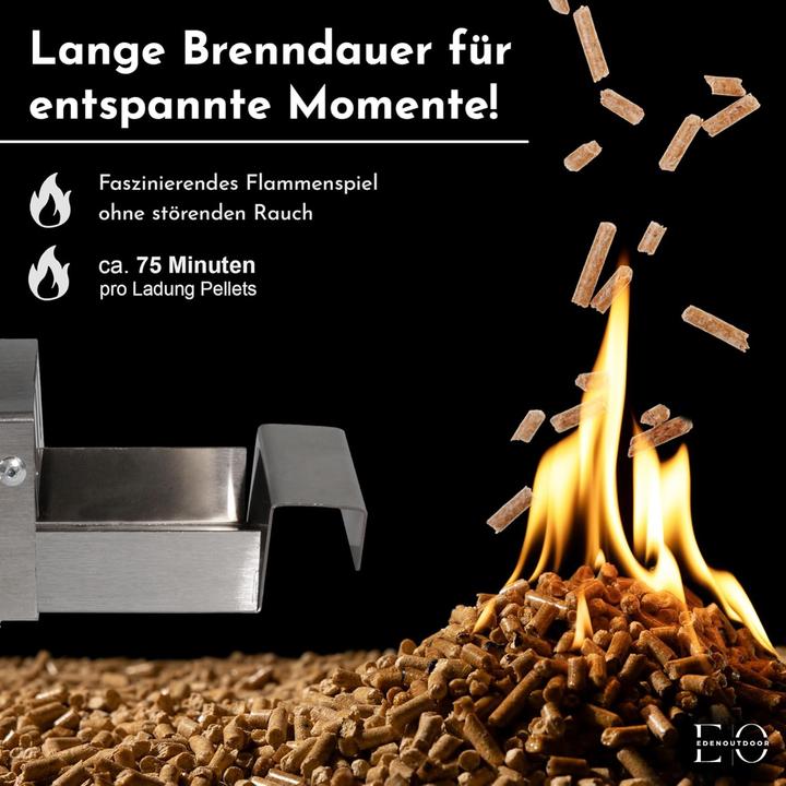 Immagine prodotto Eden Outdoor Glas-Feuerrohr mit Edelstahlgestell, H 132 cm