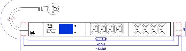 Produktbild Bachmann Bach 19" PDU im HE 8-fach IEC320 C13 2m Monitored TCP/IP