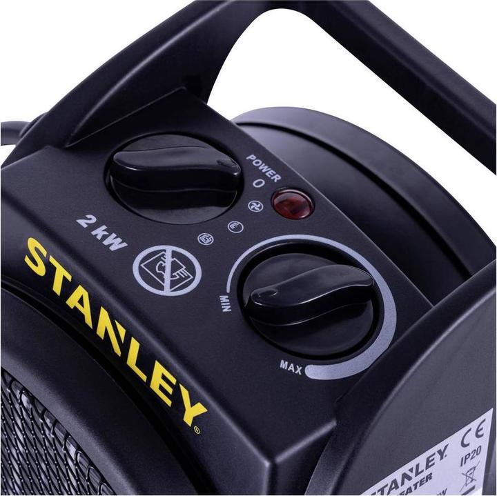 Produktbild Stanley SXJH002000E Heizgerät 2000W 20 m² Schwarz/Gelb (SXJH002000E) (2000 W)