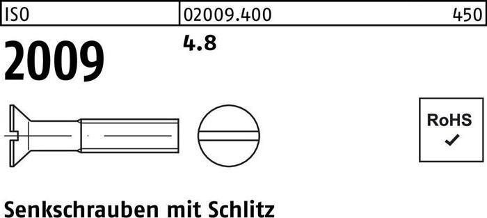 Produktbild Senkschraube DIN 963 Schlitz M 3 x 8 4.8 (2000 Schrauben pro Stück)