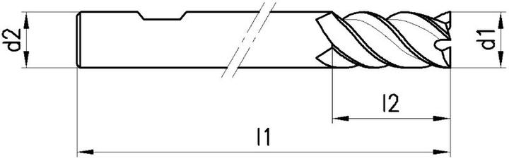 Actual product image Neriox Finishing end mill type N, HSS-Co8, DIN 844 long Ø3