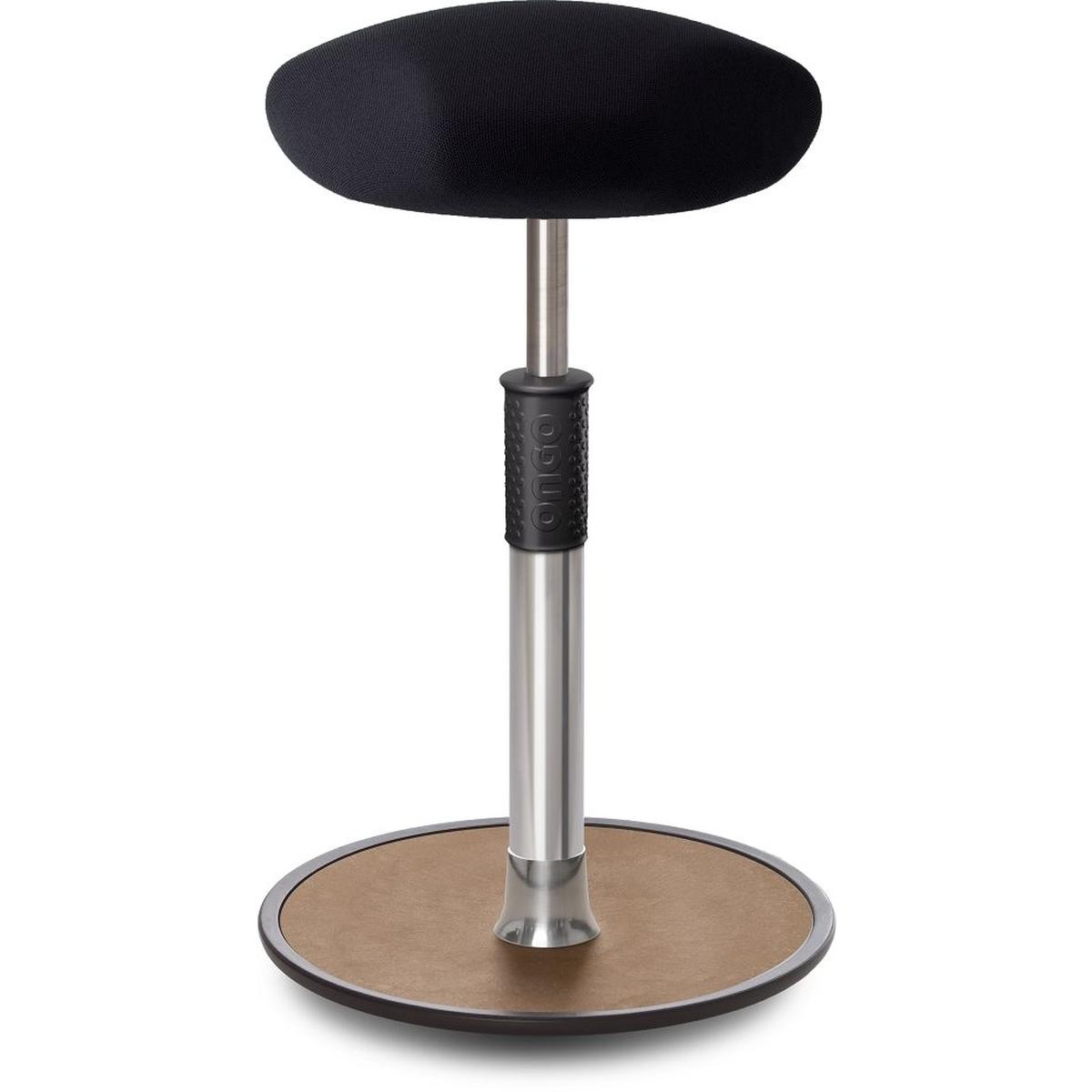 Ongo, Bürostuhl, Sitz- Stehhocker Free Tall Triangel Gestrick schwarz Chrom /Natur
