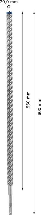 Actual product image Bosch Professional Zubehör Expert SDS plus-7X hammer drill, 20 x 550 x 600 mm (up to 20 millimetres)