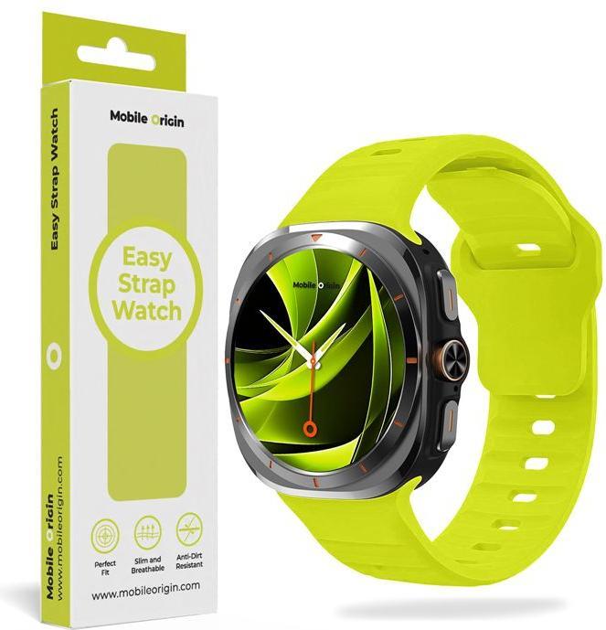 Image du produit Mobile Origin Easy Strap Silicone Galaxy Watch Ultra 47mm Fluorescence Jaune (20 mm, Silicone)
