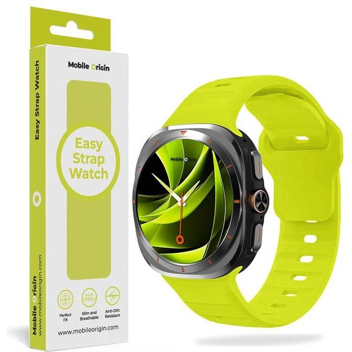 Mobile Origin Cinturino facile in silicone Galaxy Watch Ultra 47 mm giallo fluorescente, Cinturini per orologi