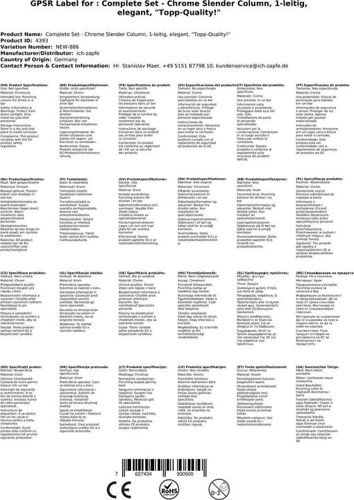 Image du produit Ich-zapfe Komplett Set - Schanksäule Chrom, 1-leitig, elegant, "Topp-Qualität."