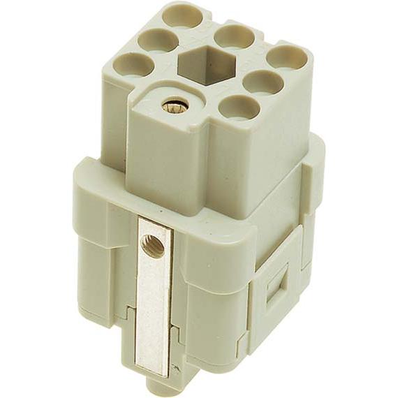 Harting Steckereinsatz weiblich (female) männlich Q 7/0 7-polig mit Erde max 10A 400 V, Elektronikkabel + Stecker, Grau