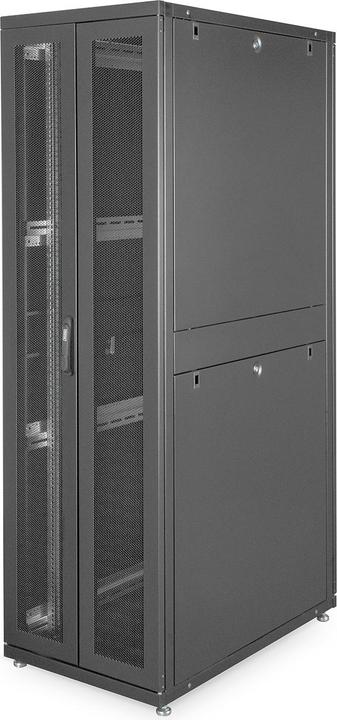 Digitus Serverschrank 48,3cm 19Zoll 42HE schwarz RAL9005 1970x600x1000mm perforierte Tuer inkl.28x Montag... (42 HE, 19 Zoll Rack)
