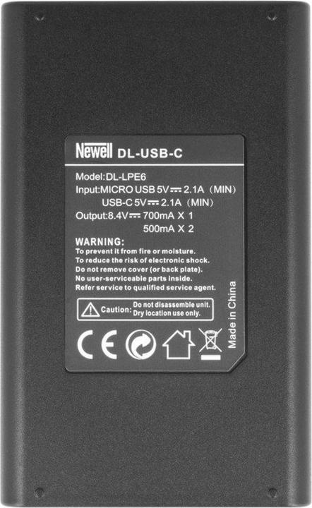 Immagine prodotto Newell Caricatore a doppio canale DL-USB-C e set di batterie LP-E6N per Canon (Caricabatterie per fotocamere)